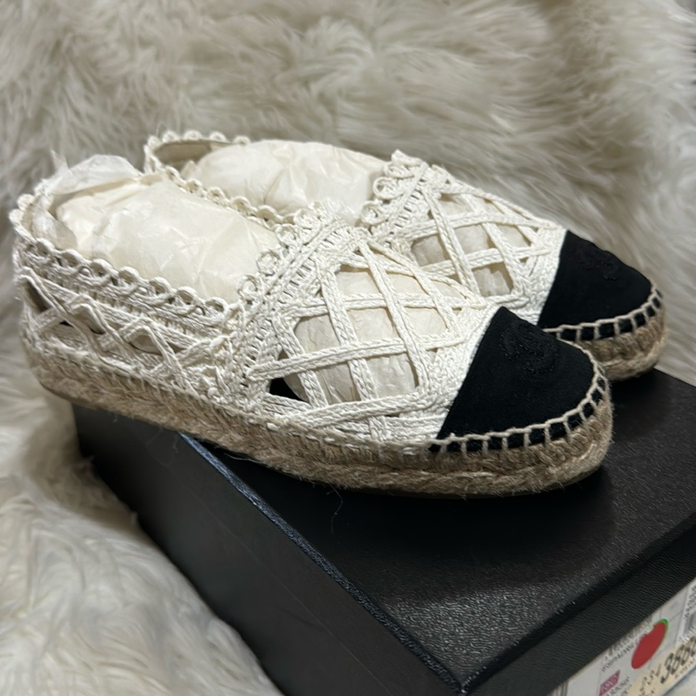 Chanel white espadrille